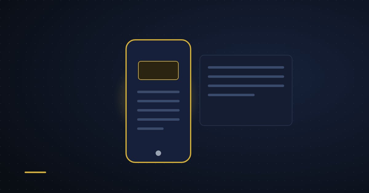 Illustration of a phone showing a single-column layout in front of a wider desktop layout
